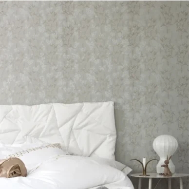 Rainbirds harmaa kultainen lintutapetti makuuhuoneeseen Mimoulta image