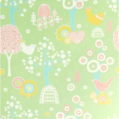 Körsbärsdalen Grön tapet image