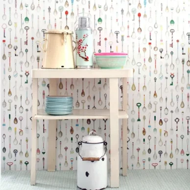 Teaspoons lusikkatapetti lastenhuoneeseen Studio Dittelta image