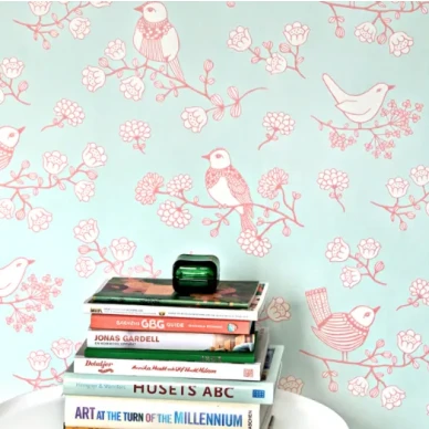 Sugar Tree turkoosi linnuntapetti lastenhuoneeseen image