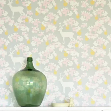 Apple Garden harmaa lastentapetti Majvillanilta image