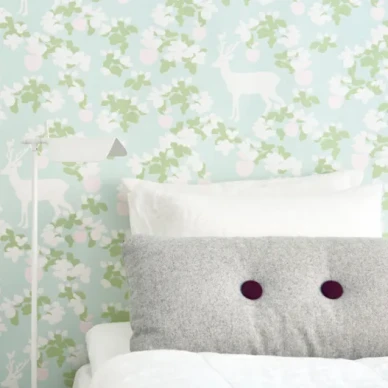 Apple Garden turkoosi lastentapetti Majvillanilta image