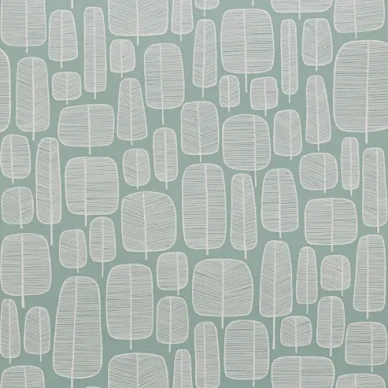 Little Trees aquamarine puutapetti Miss Printilta image