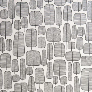 Little Trees mustavalkoinen retromainen puutapetti Miss Printilta image