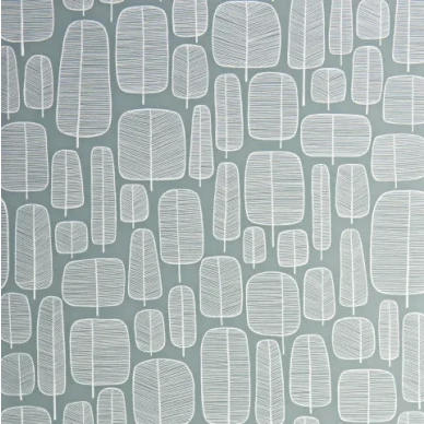Little Trees sininen harmaa retro puutapetti Miss Printilta image