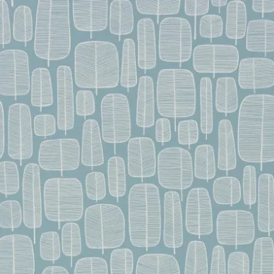 Little Trees sininen puutapetti Miss Printilta image