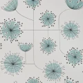 Dandelion Mobile sinivalkoinen retro kukkatapetti Miss Printilta