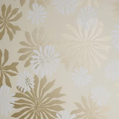 Fleur kultainen retrotyylinen kukkatapetti Miss Printilta image