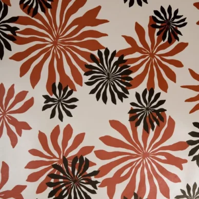 Fleur punainen retrotyylinen kukkatapetti Miss Printilta image