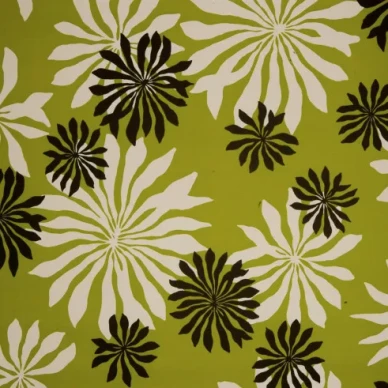 Fleur vihrea retrotyylinen kukkatapetti Miss Printilta image