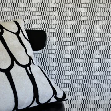 Ginza mustavalkoinen graafinen tapetti makuuhuoneeseen Mimoulta image