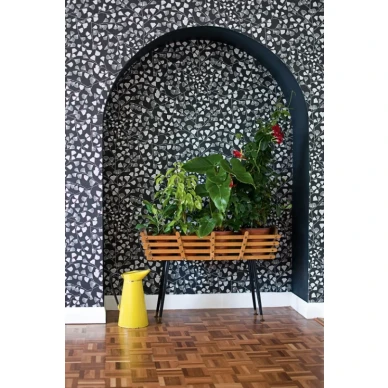 Fern mustavalkoinen lehtitapetti Miss Printilta image