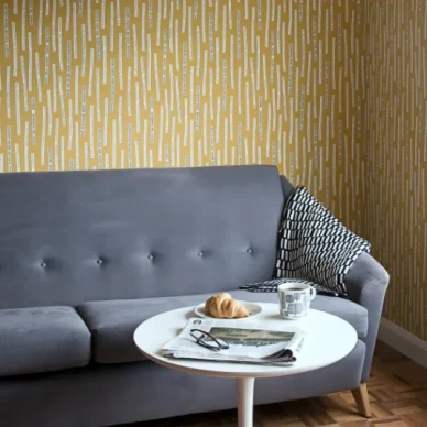 Telegram keltainen raidallinen retrotapetti Miss Printilta image