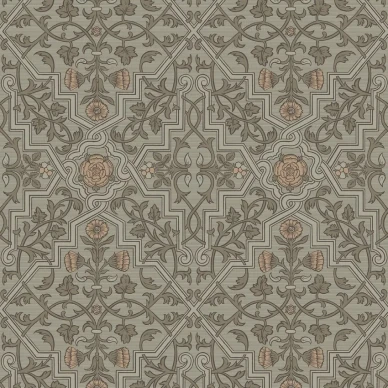 Rosenvinge vihrea tiheakuvioinen kukkatapetti image