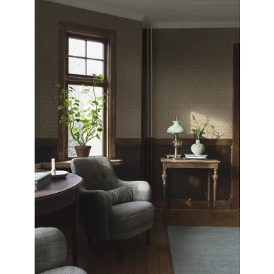 Nora kukkatapetti keltaisena piristaa olohuonetta image