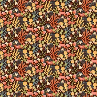 Wonderland Koralläng tapet svart image