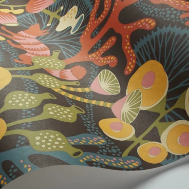 Wonderland Koralläng tapet svart image