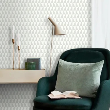 Trapez vihrea geometrinen kolmiotapetti Borastapeterilta image