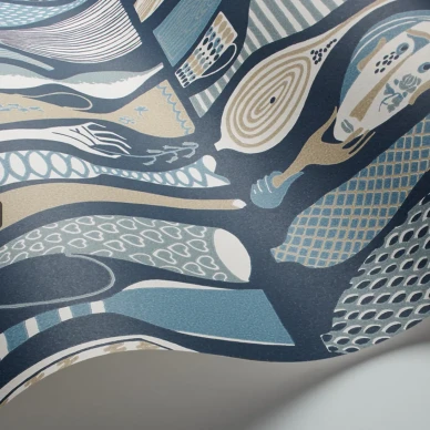 BoråsTapeter Pottery tapet blå image