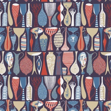 BoråsTapeter Pottery tapet röd image