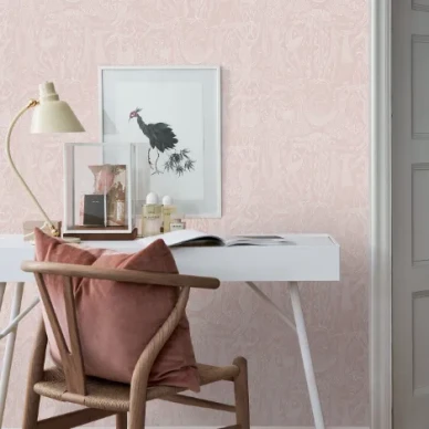 Poeme damour roosa kuviollinen tapetti Borastapeterilta image