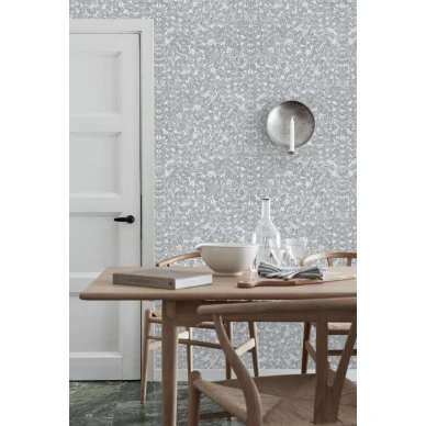 BoråsTapeter Romans tapet med bladmönster svartvit image