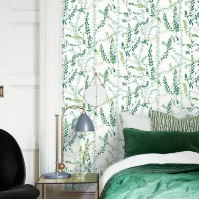 Bladranker vihrea kasvitapetti Borastapeterilta image