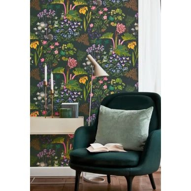 BoråsTapeter Rabarber tapet blå image