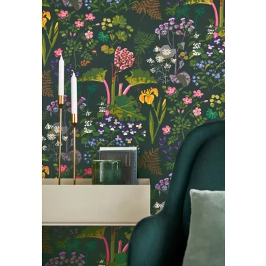 BoråsTapeter Rabarber tapet blå image