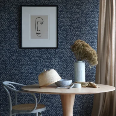 Poppy sininen kukkatapetti Mimoulta image