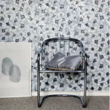 Windflower sininen harmaa kukkatapetti Mimoulta image