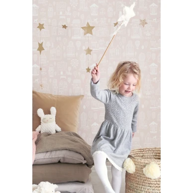 Majvillan Small Town tapet Dusty Pink image