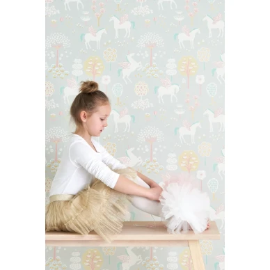 Majvillan True Unicorns tapet Grå image