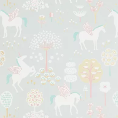 Majvillan True Unicorns tapet Grå image