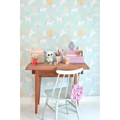 Majvillan True Unicorns tapet Turkos image