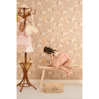 Roosa Unicorn tapetti Majvillan True Unicorn Old Pink image