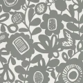 Scion Kukkia blommig tapet Charcoal