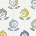 Scion Pepino blommig tapet Limeade/Hemp/Glacier