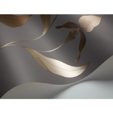 Cole et Sonin tummanharmaa kukkatapetti pronssikuviolla Orchid 95 10056 image