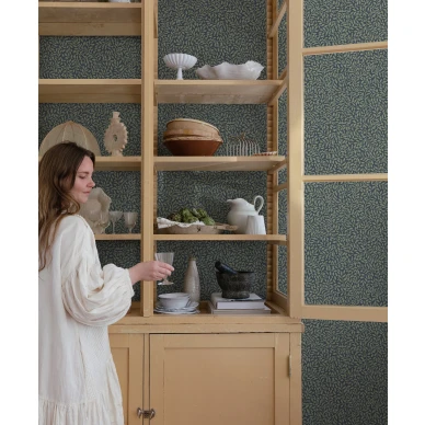 Sininen lehtitapetti Sandbergilta Sigfrid S10182 image