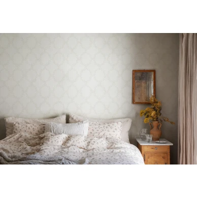 Vanhanajan valkoinen tapetti Sandbergilta Wilma S10200 image