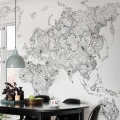 World Map tapet black