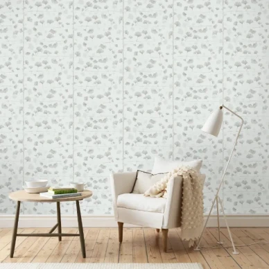 Ginkgo tapet light grey image