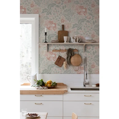 Sandbergin keittiotapetti Ava kukkakuviolla S10179 image