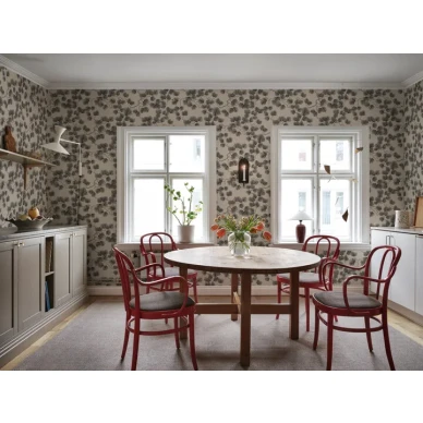 Pine ruskea tapetti kodin ruokailutilassa image