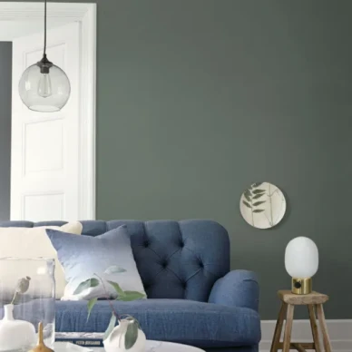 Dusk Green tummanvihrea yksivarinen tapetti Borastapeterilta image