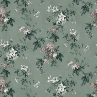 Faded Passion vihrea kukkatapetti Sandbergilta image