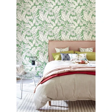 Vihrea makuuhuoneentapetti palmuilla Parlour Palm Scionilta image