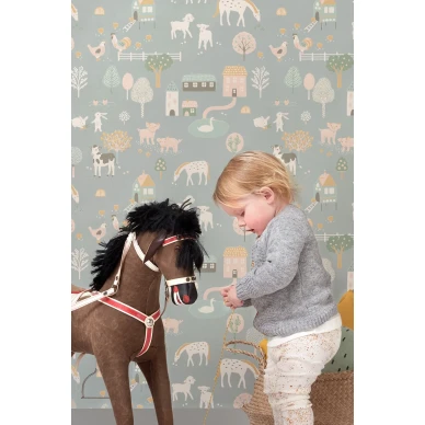 Majvillan My Farm mörktblå tapet image