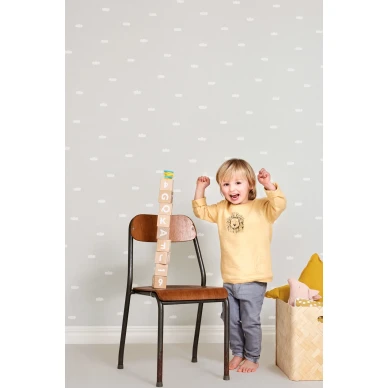 Majvillan Dreamy clouds grå tapet image